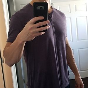 John Varvatos Collection purple linen Henley